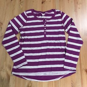 Purple Striped Lightweight Henley
